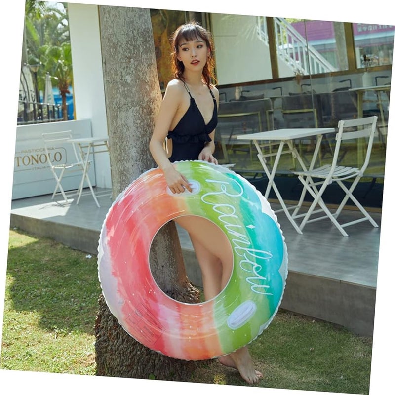 VICASKY 270g Thickened Rainbow Inflatable Swimming Float Seat for Adults Kids Pool Beach Lake - Image 3